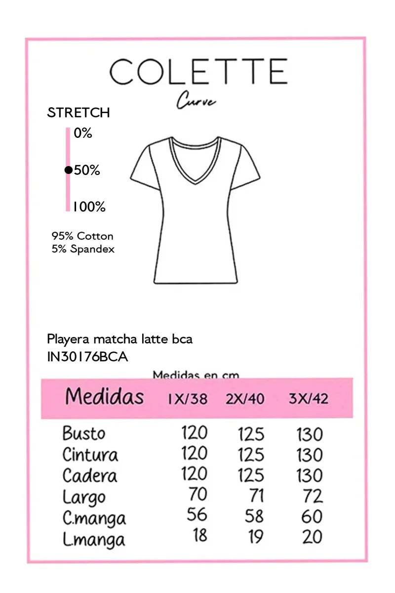 Playera Matcha Latte Curvy Blanco - Imagen 3