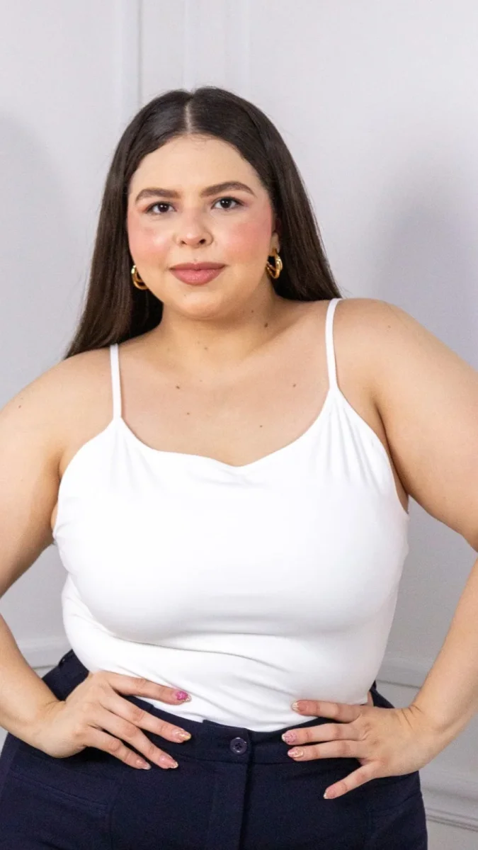Blusa Curvy Básica Tirantes Licra Stretch Rosa - Imagen 4
