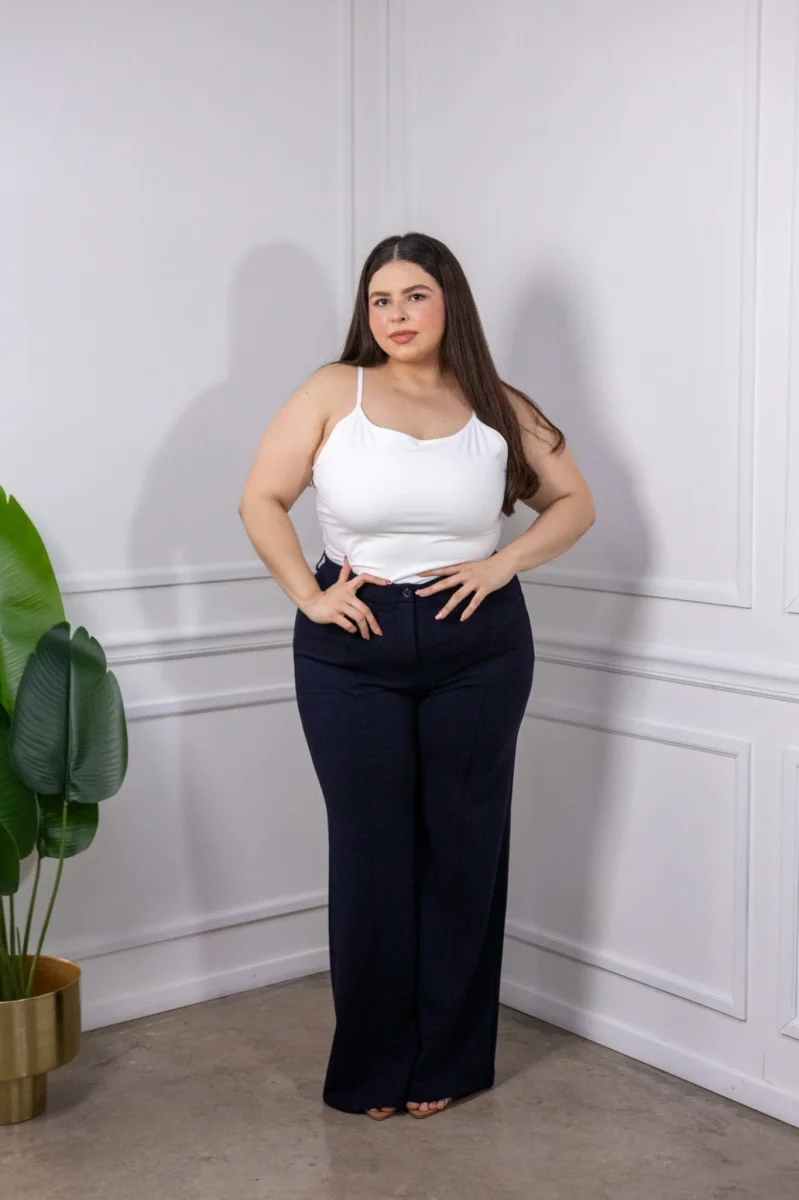 Blusa Curvy Básica Tirantes Licra Stretch Rosa - Imagen 5