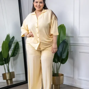 Set Blusa y Pantalón Curvy Amarillo Pastel
