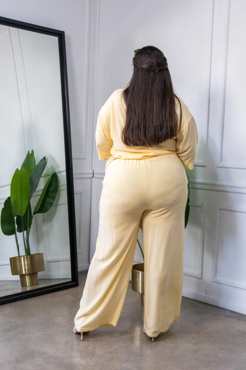 Set Blusa y Pantalón Curvy Amarillo Pastel - Imagen 8