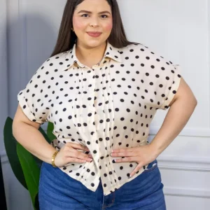 Camisa Polka dots Curvy Beige