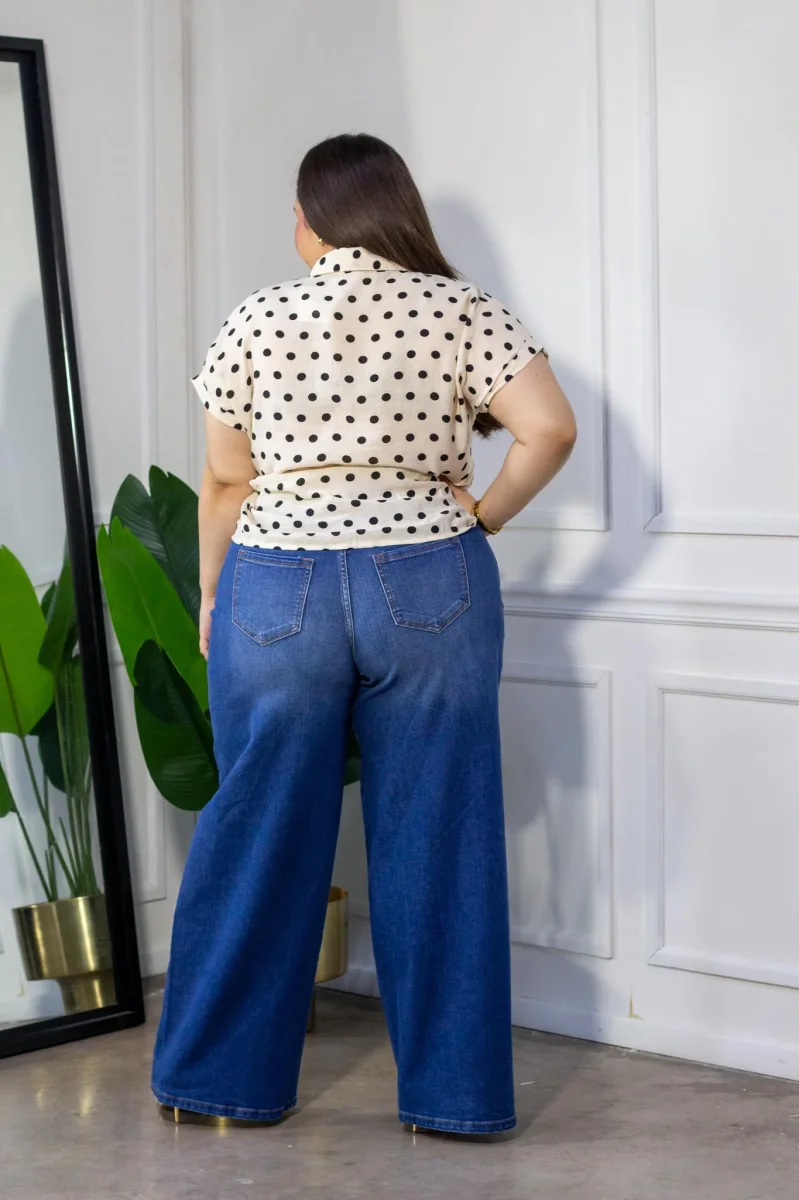 Camisa Polka dots Curvy Beige - Imagen 8