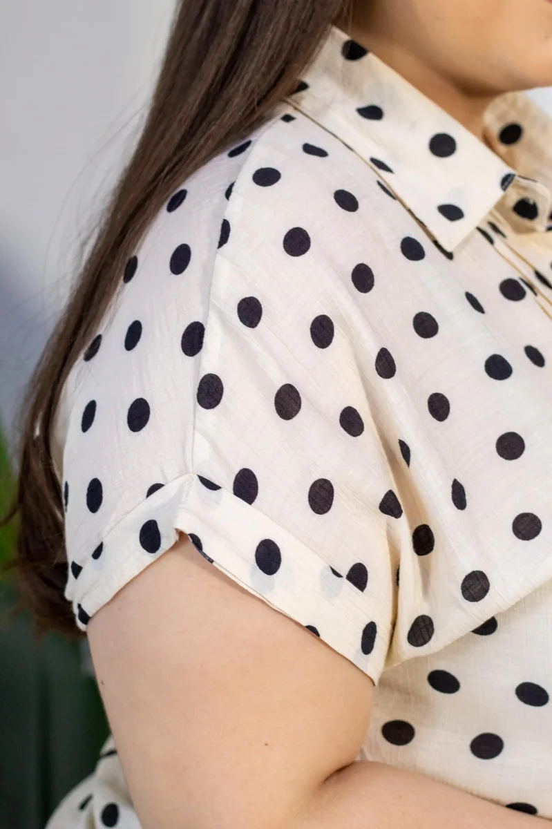 Camisa Polka dots Curvy Beige - Imagen 7
