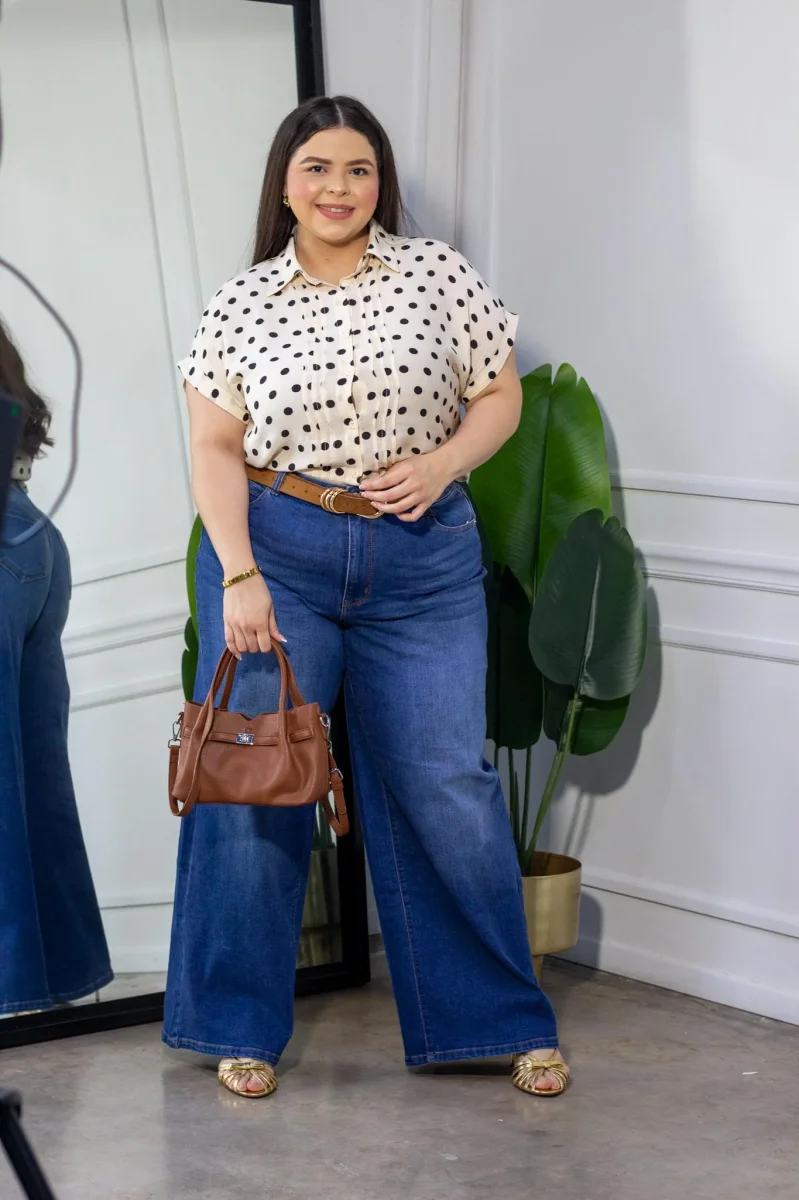 Jeans Curvy Baggy Liso Oscuro