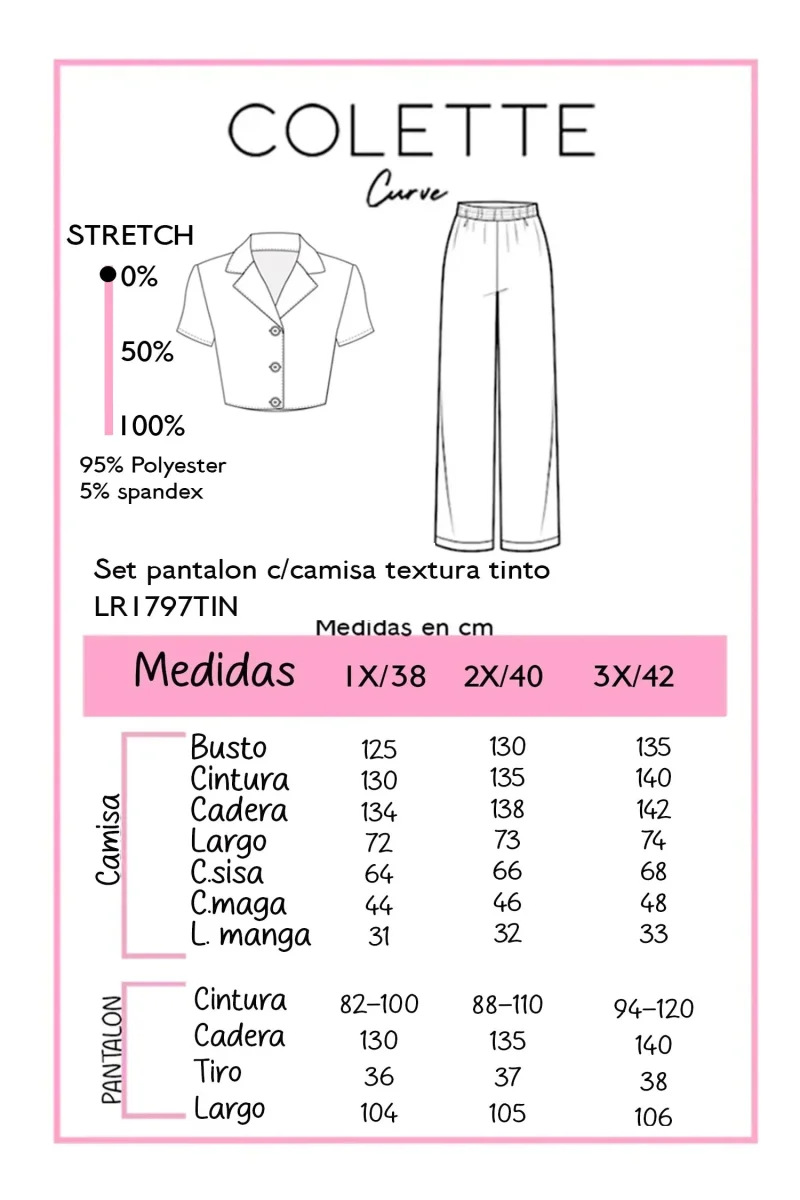 Set Curvy Camisa Cropped Pantalón Wide Leg Tinto - Imagen 3