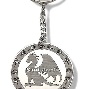 Llavero redondo de acero Sant Jordi.