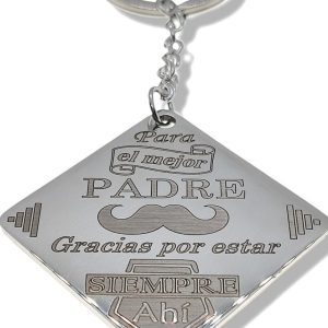 Llavero en acero con grabado para el padre.