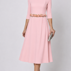 Vestido corto de gasa en color Rosa Maquillaje