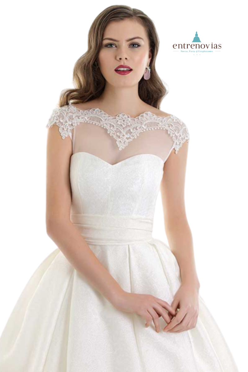 Blusa de Tul con encaje rebrode Pepe Botella para Bodas de Invierno
