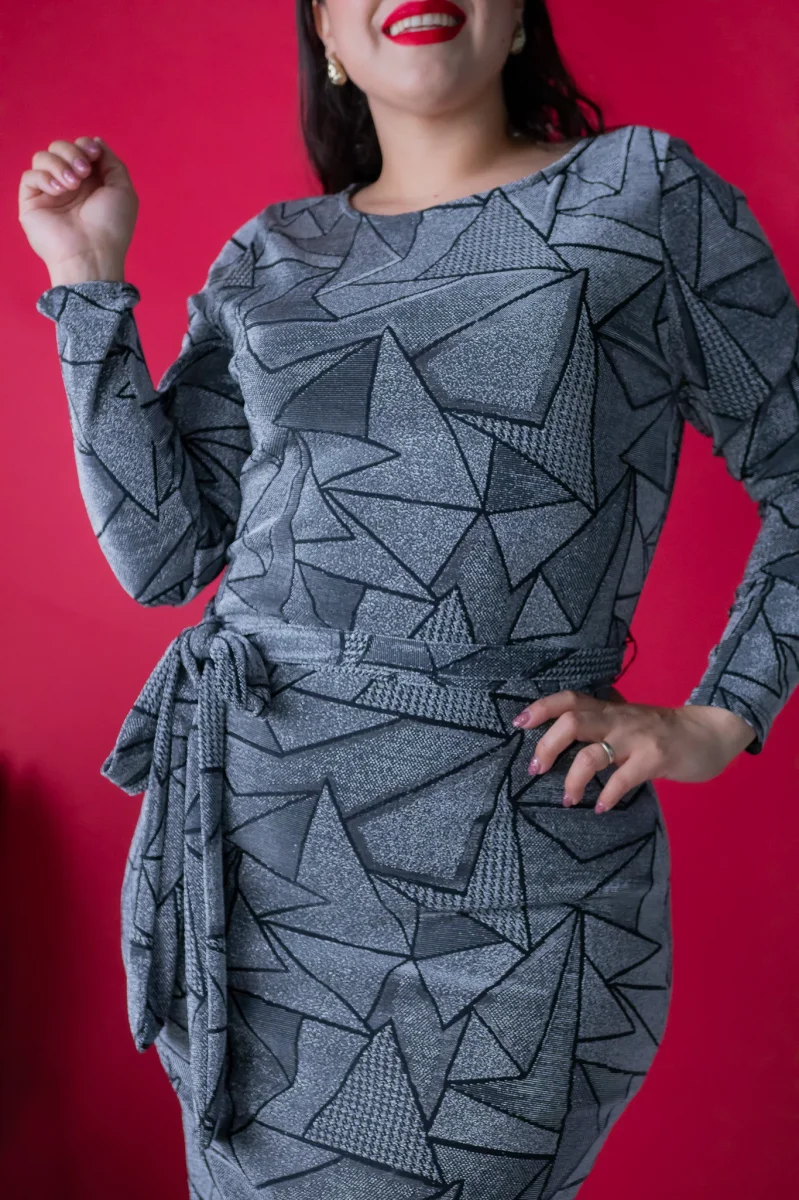 Vestido con Brillos de Estrellas Plata Plus Size para Mujer - Imagen 6
