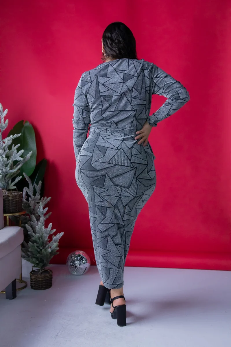 Vestido con Brillos de Estrellas Plata Plus Size para Mujer - Imagen 7