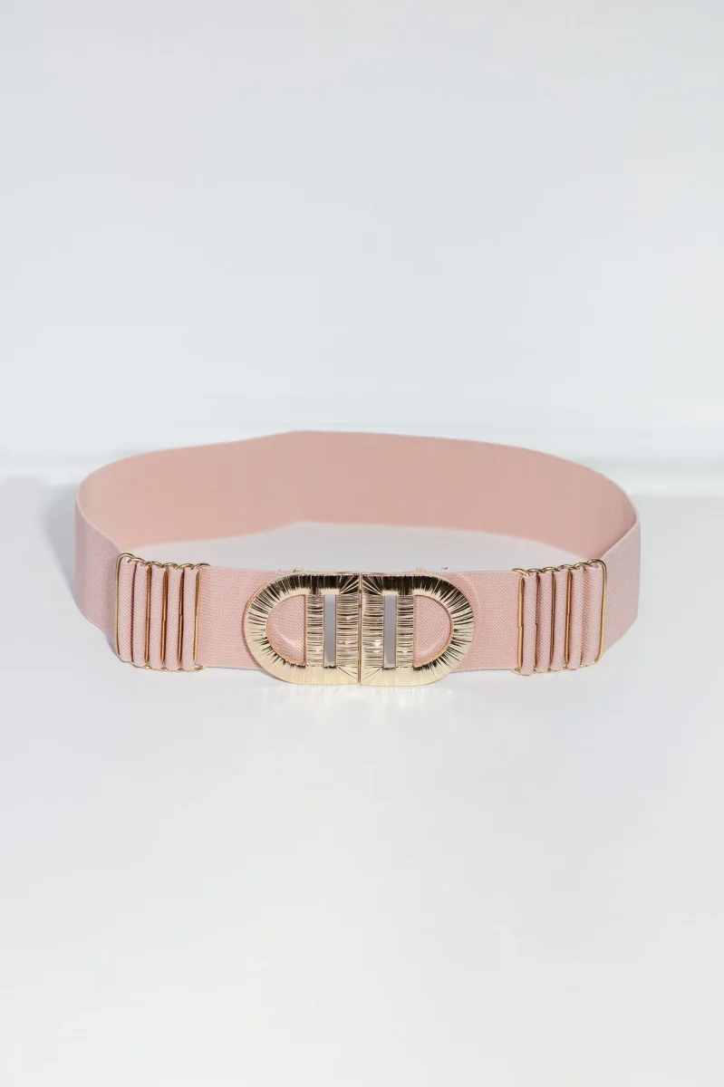 Cinto Elástico Surcido Rosa Detalle Femenino Define Cintura - Imagen 3