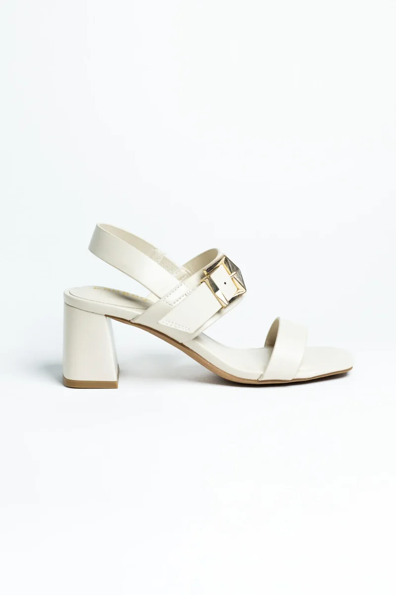Zapatilla tiras hebilla blanca para mujer - Imagen 4
