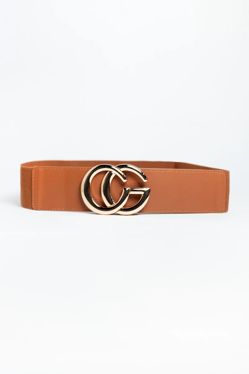 Cinto GG elastico cafe - Imagen 3