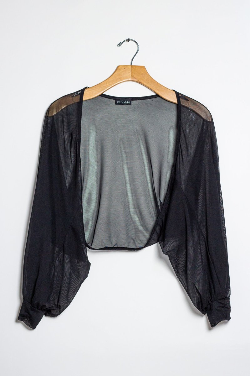 Bolero Curvy Mesh Manga Larga - Imagen 2