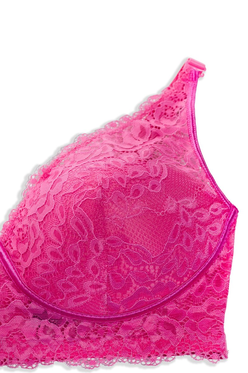 Brassier Curvy de Encaje Rosa - Imagen 3