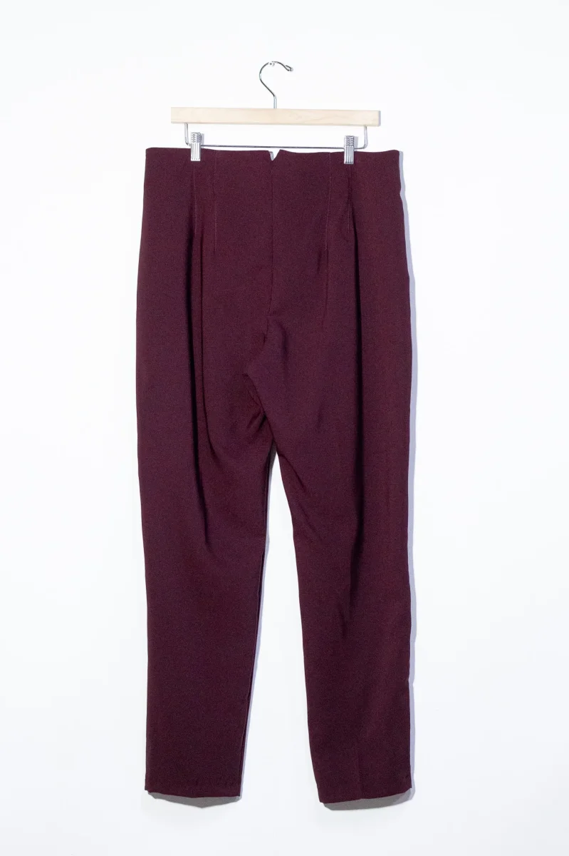 Pantalón Curvy Tipo Zara Tinto Cintura Alta Reloj de Arena - Imagen 6