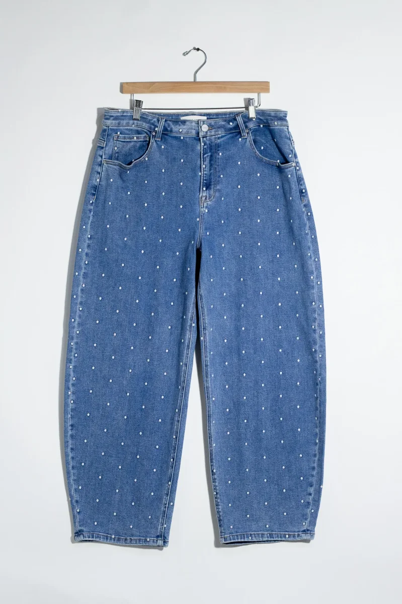 Jeans Crop Barrel Polka Dot Curvy Claro - Imagen 5