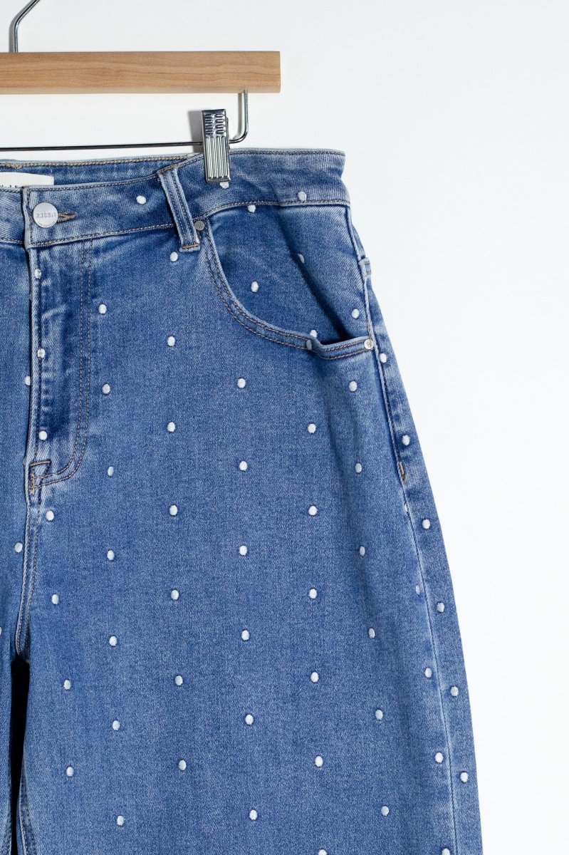 Jeans Crop Barrel Polka Dot Curvy Claro - Imagen 7