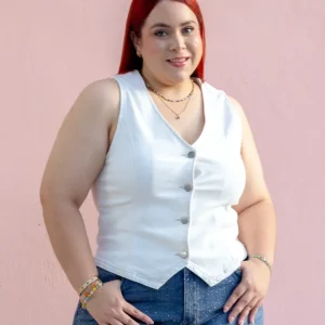 Chaleco Curvy Mezclilla Ivory