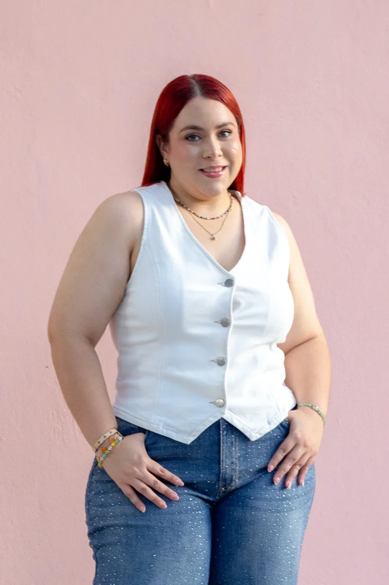 Chaleco Curvy Mezclilla Ivory
