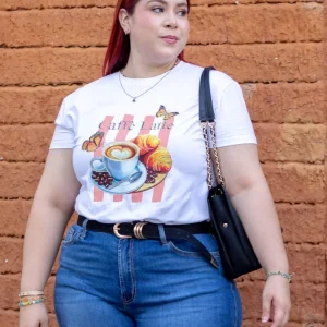 Playera Caffe Latte Curvy Blanca