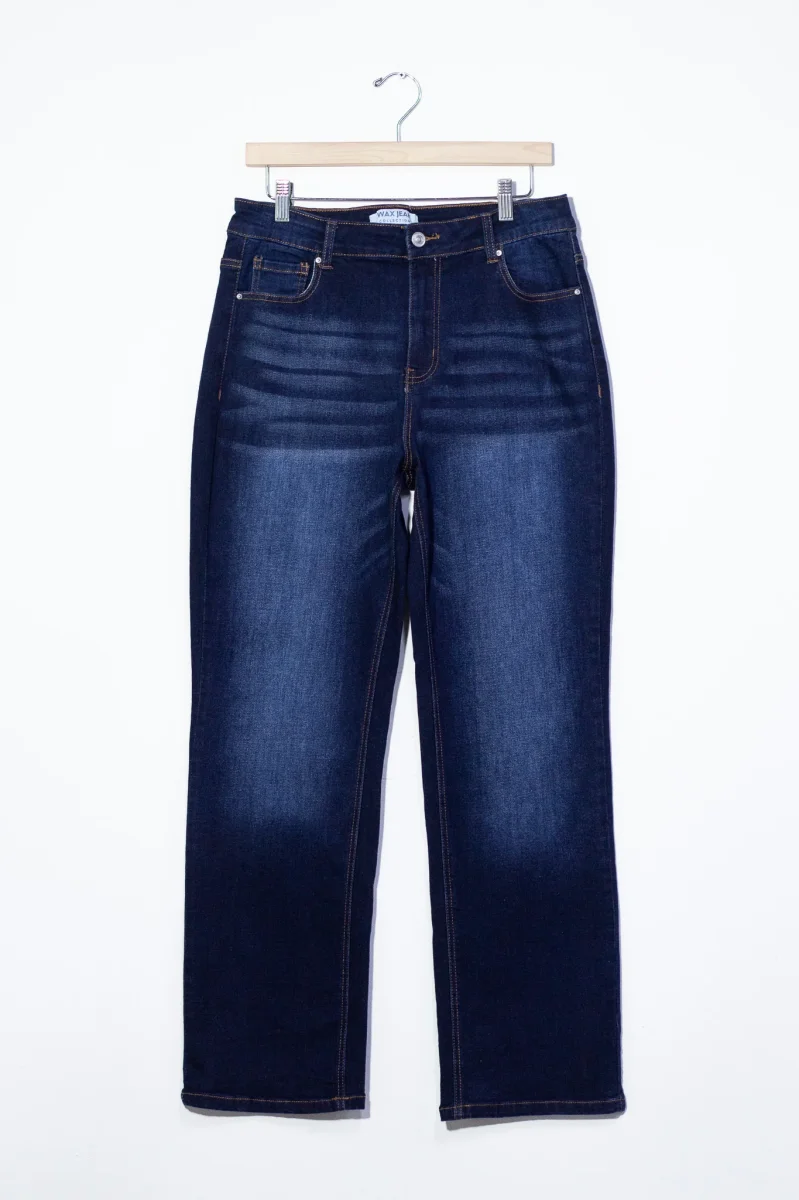 Jeans Recto Liso Tiro Alto Stretch | Talla Extra Plus Size - Imagen 7