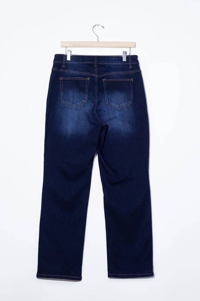 Jeans Recto Liso Tiro Alto Stretch | Talla Extra Plus Size - Imagen 8