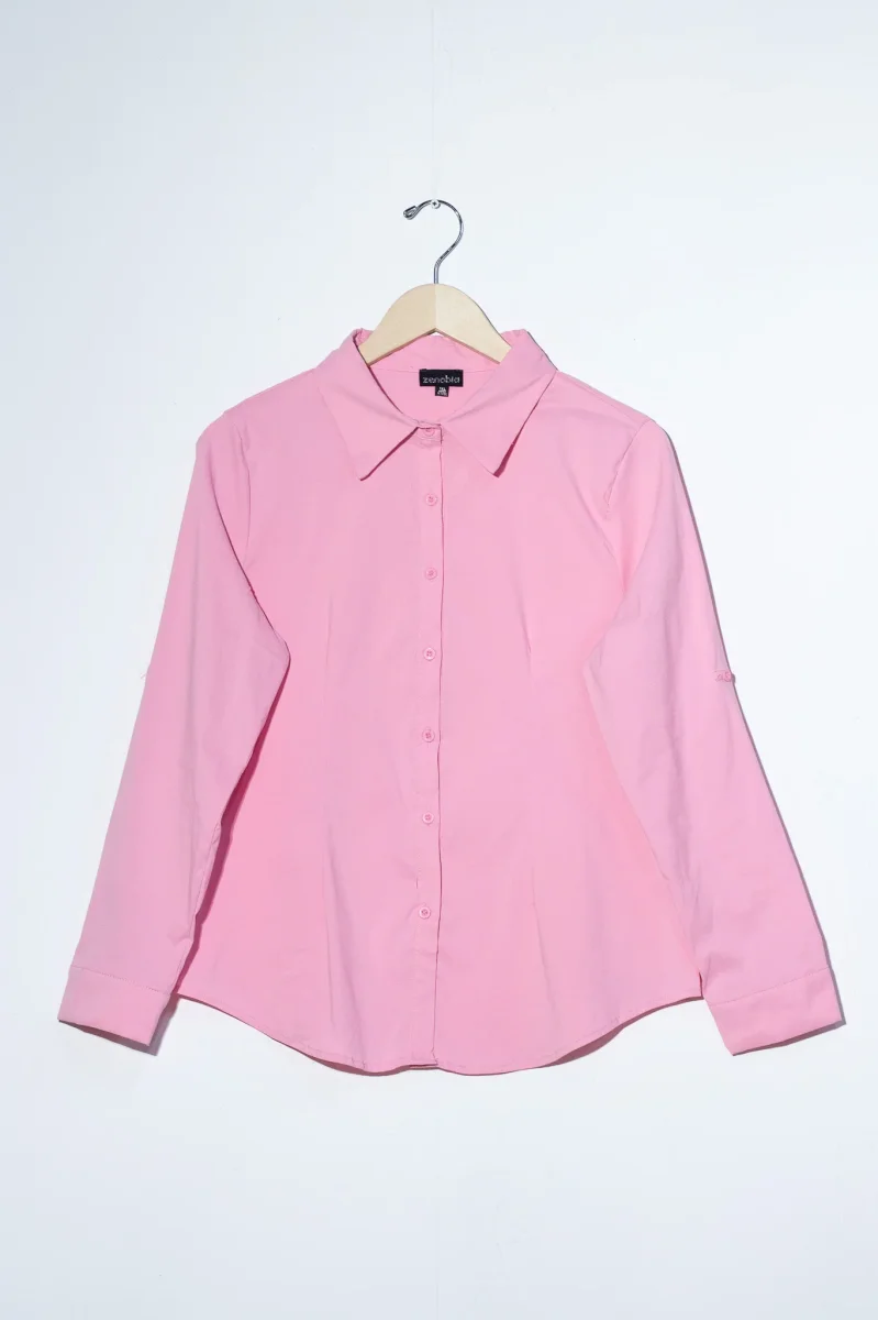 Camisa Curvy Lisa con Pinzas Popelina Elegante - Imagen 5