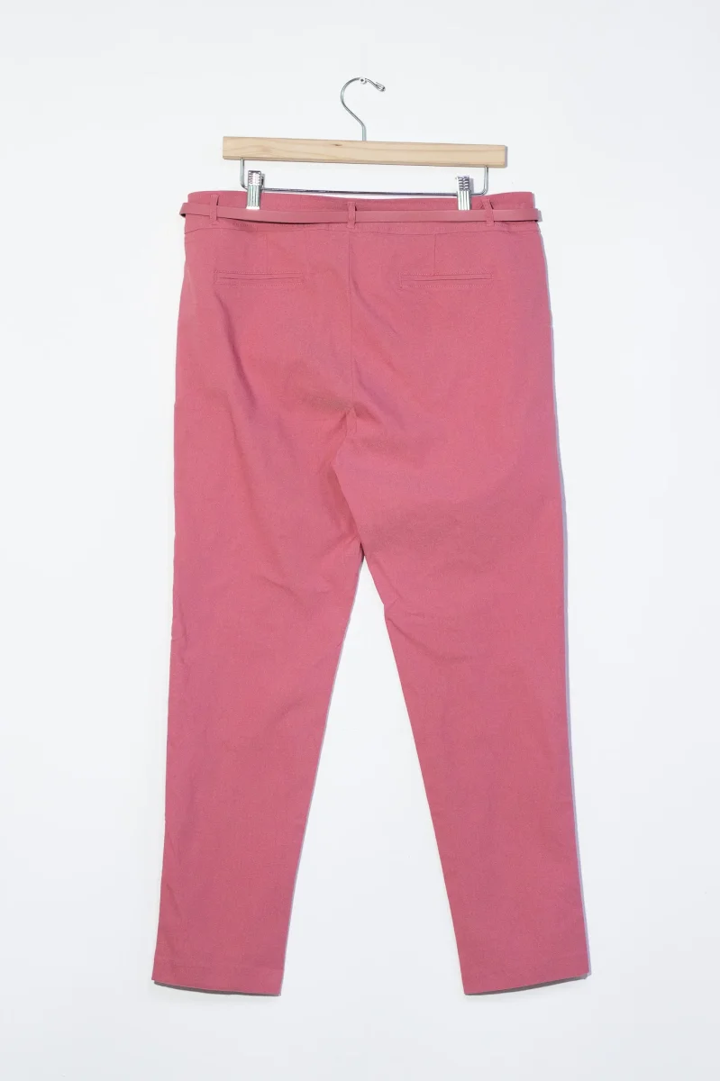 Pantalón Curvy Vestir Rosa con Cinto Fino Realza Glúteos - Imagen 6