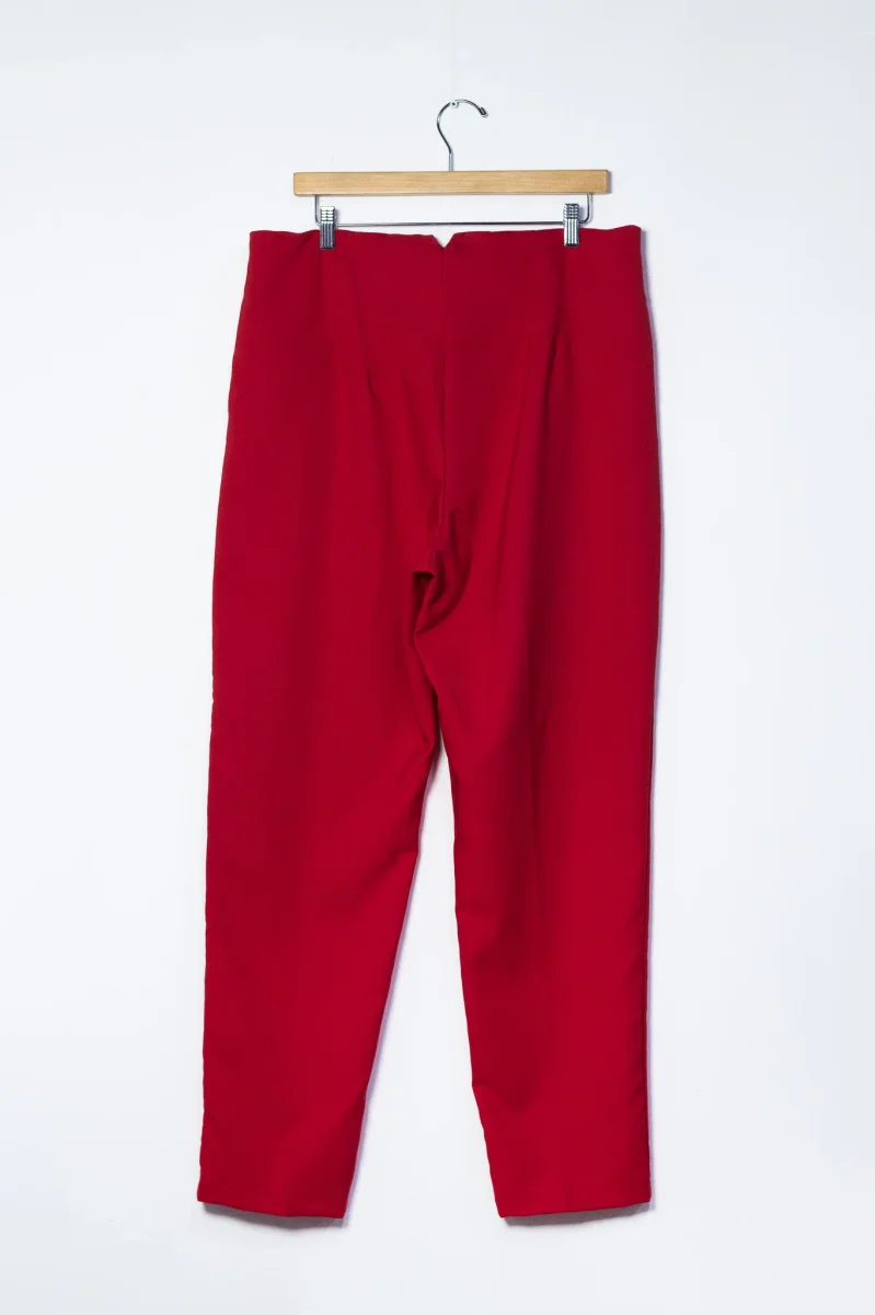 Pantalón Curvy Tipo Zara Rojo Cintura Alta Reloj de Arena - Imagen 4