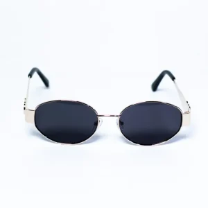 Lentes Sol Curvy-Friendly Ovalados Dorado Negro