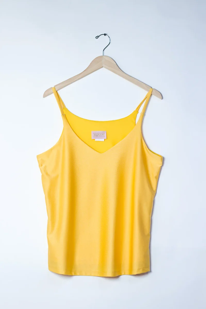 Blusa Curvy Amarilla Tirantes Escote V Vibrante Tallas Extras - Imagen 8