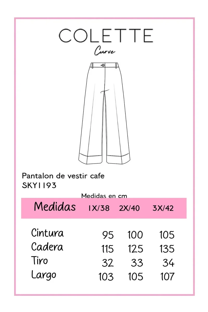 Pantalón Curvy Recto Vestir Café con Cinto Realza Glúteos - Imagen 4