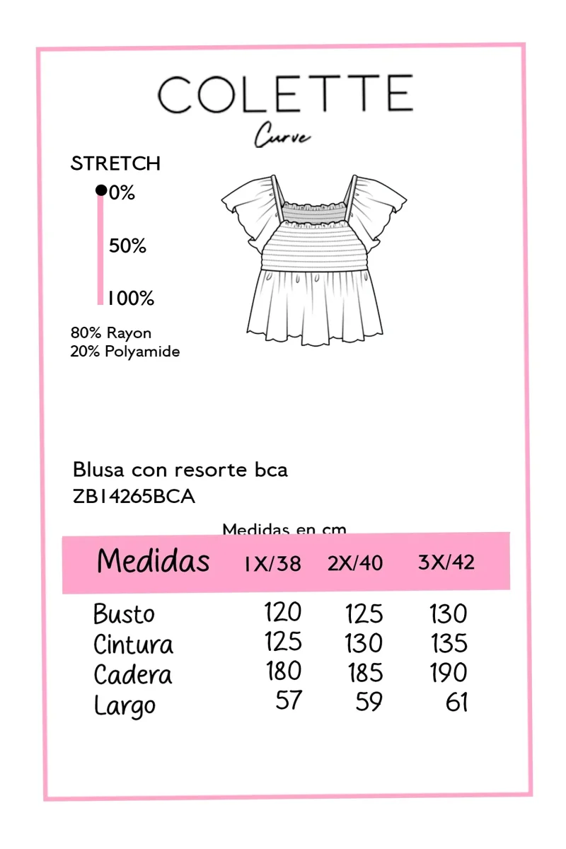 Blusa Curvy Off Shoulder Resorte Peplum Blanco - Imagen 3
