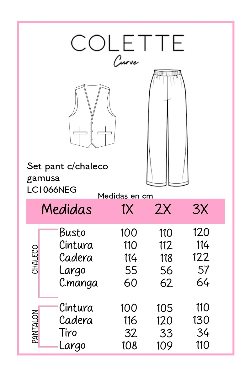 Set Curvy Pantalón con Chaleco Gamuza Premium Look Sofisticado - Imagen 3