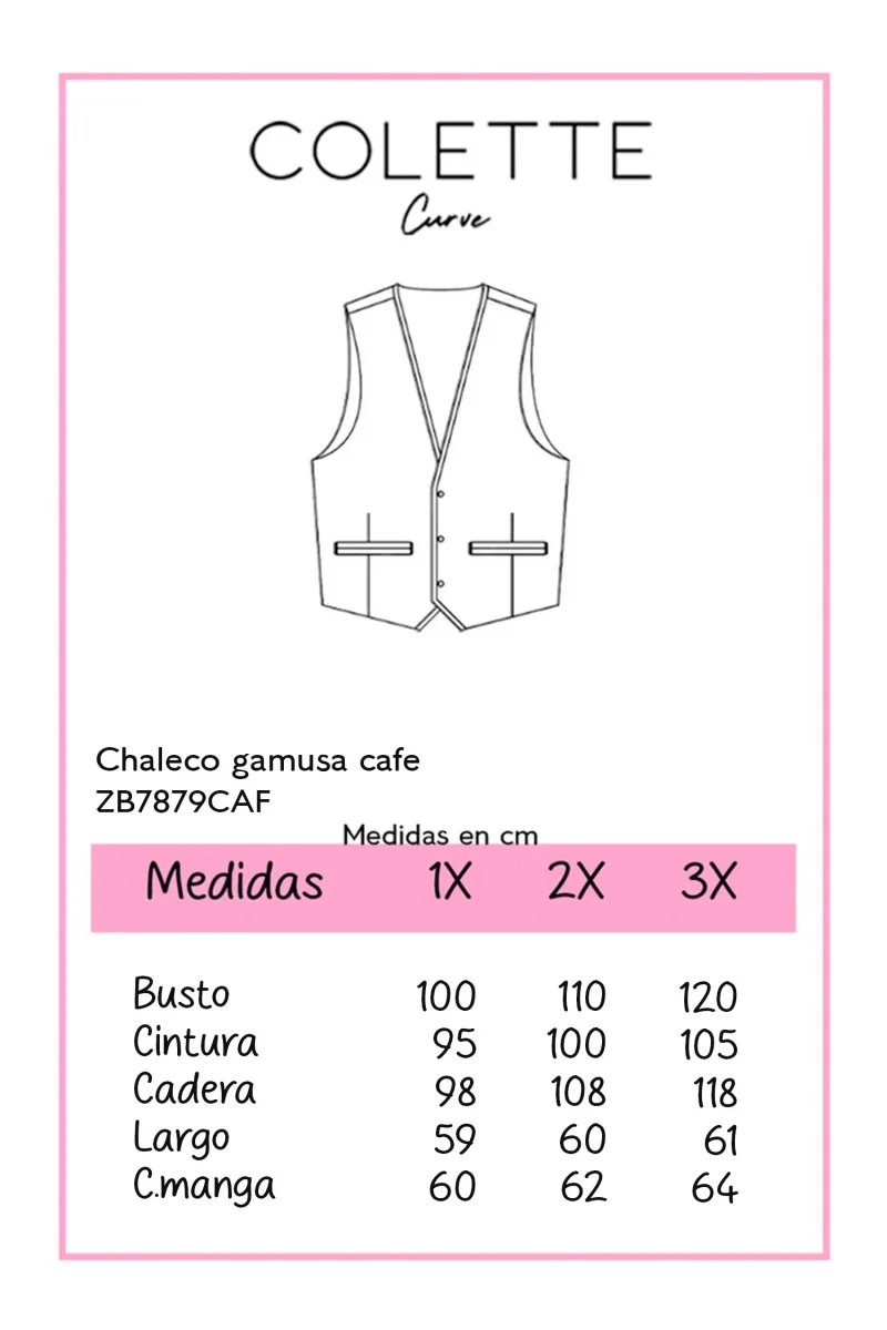 Chaleco Curvy Gamuza Café Premium Cálido Layering Versátil - Imagen 3