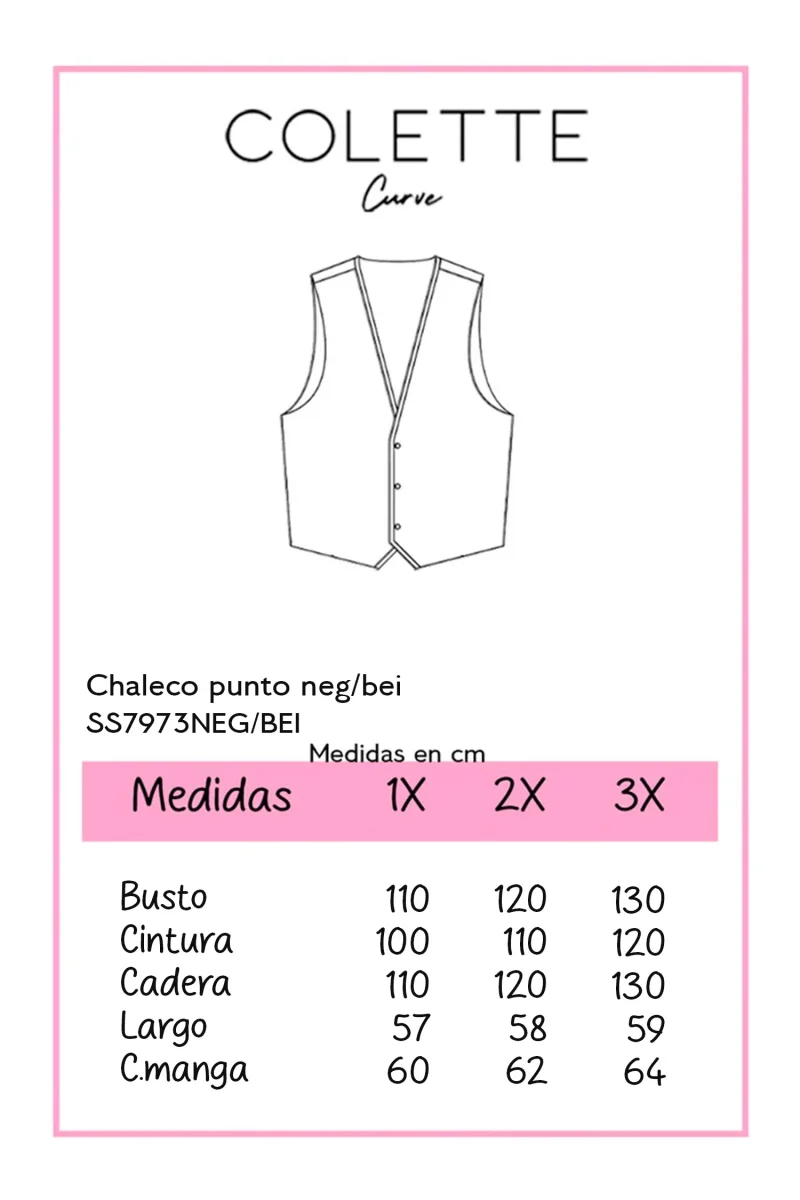 Chaleco punto beige - Imagen 3