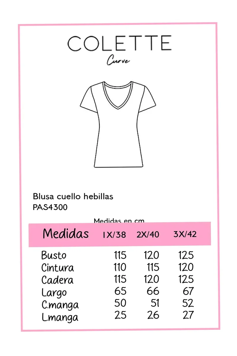 Blusa Curvy Rosa de Algodón con Herrajes Dorados - Imagen 3