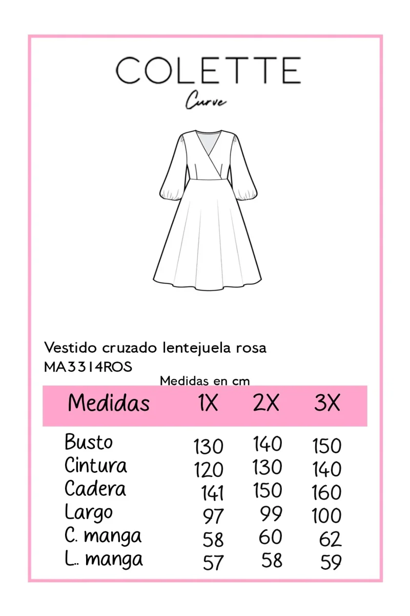 Vestido cruzado lentejuela rosa - Imagen 3