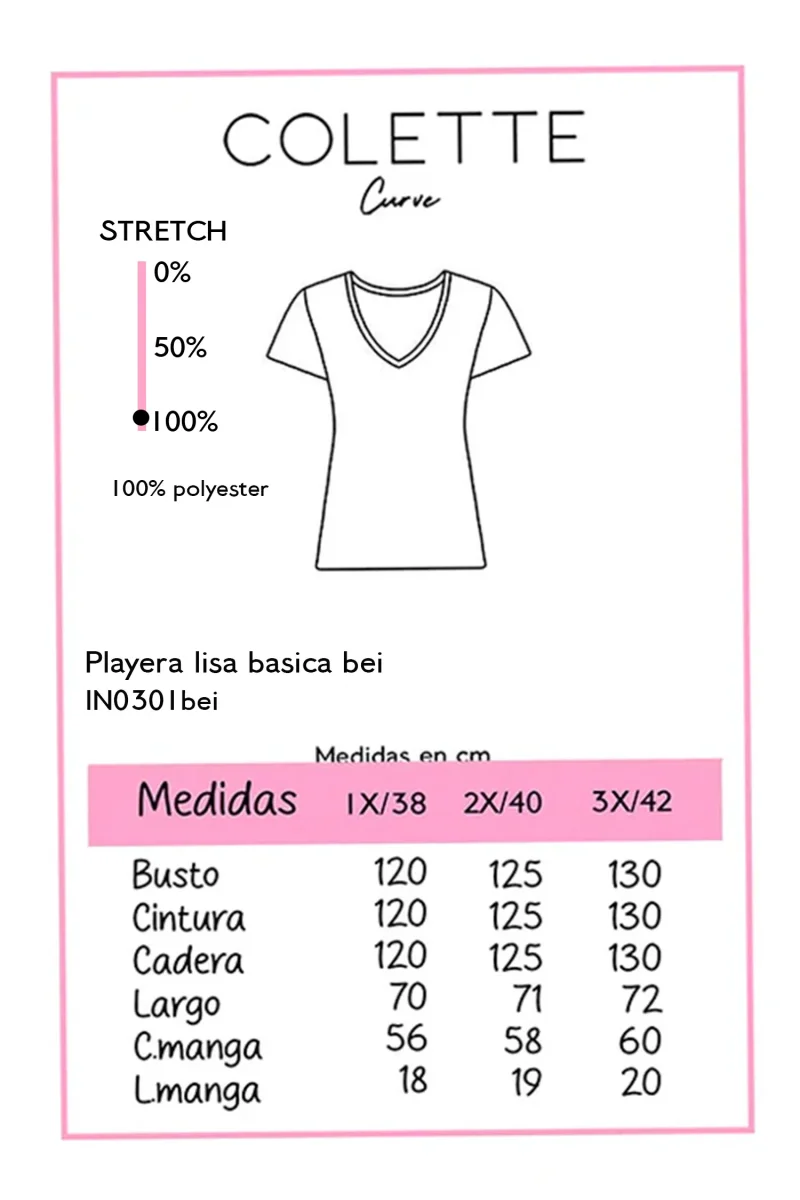 Playera Curvy Cuello Redondo Manga Corta Básica - Imagen 3