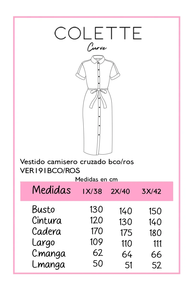 Vestido Curvy Camisero Cruzado Blanco Define Cintura Elegante - Imagen 3