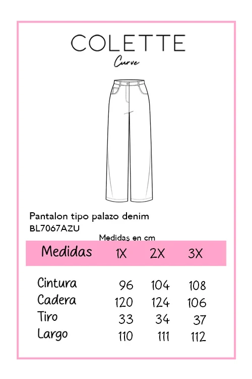 Pantalón Palazo Curvy Denim Silueta Fluida - Imagen 3