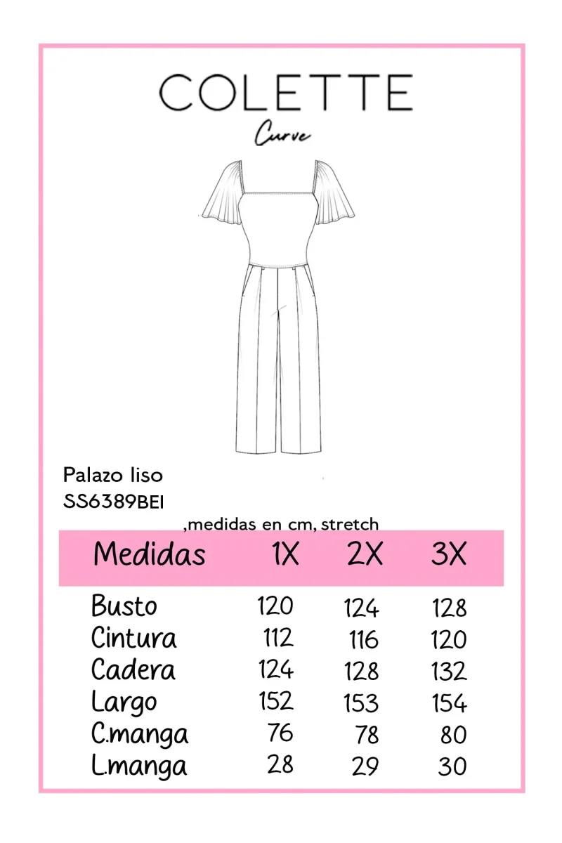Pantalón Curvy Palazzo Liso Beige Atemporal Versátil Elegante - Imagen 3
