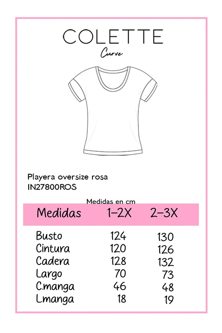 Playera Curvy Oversize Algodón Stretch Colores Vibrantes - Imagen 3