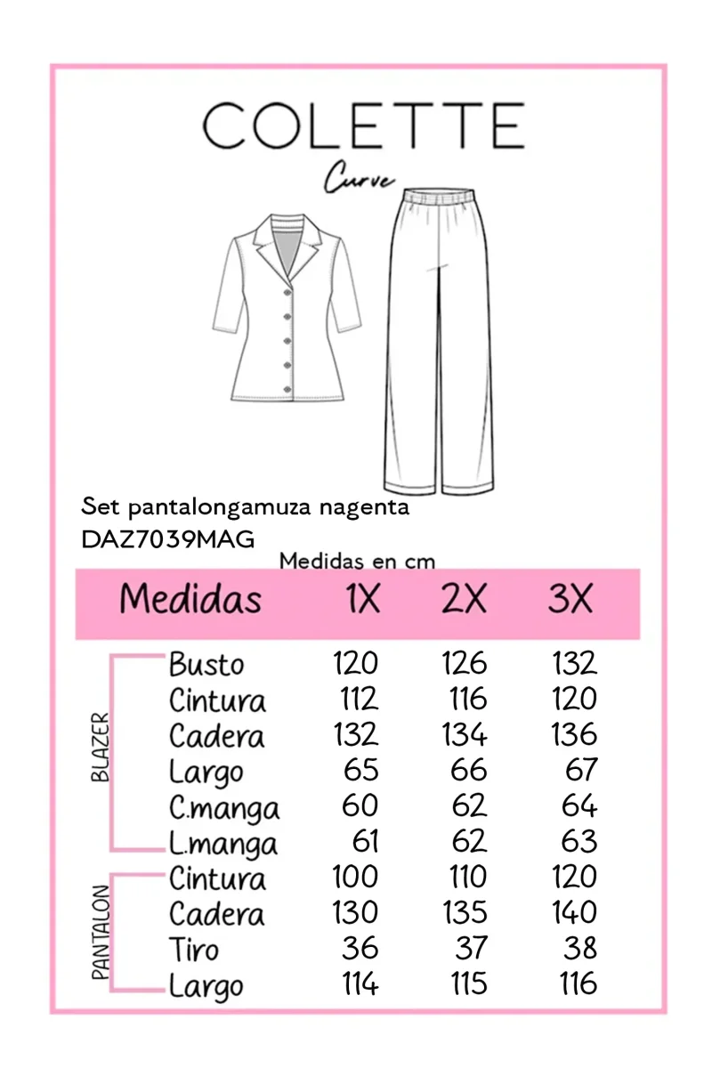 Set pantalon gamuza magenta - Imagen 3
