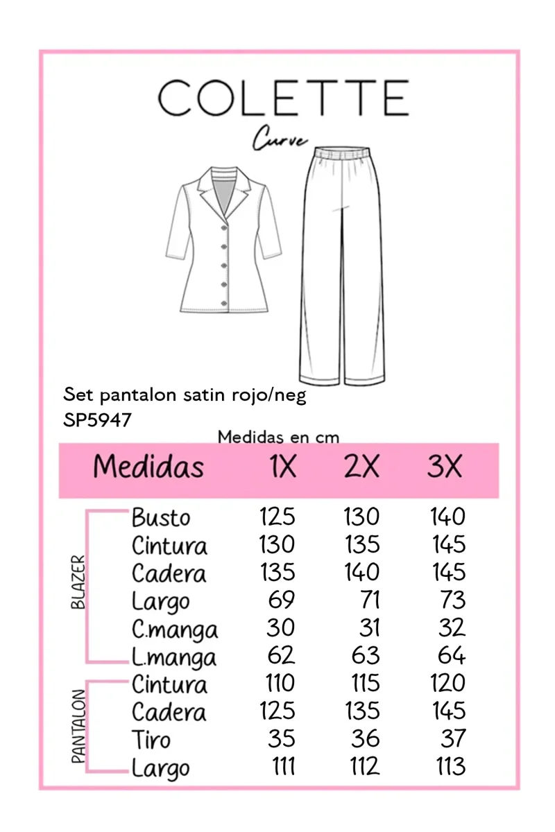 Set Curvy Pantalón Satín Brillo Sutil Elegante Eventos negro - Imagen 3