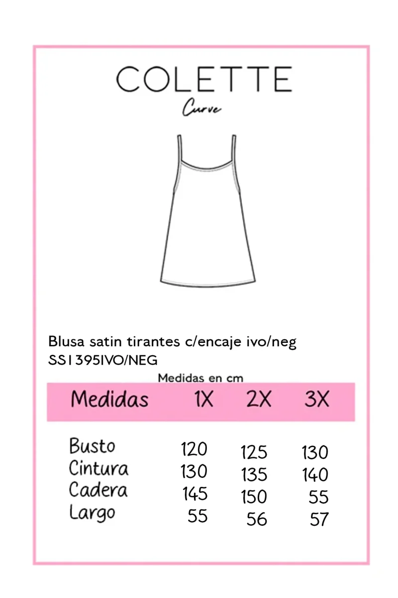 Blusa Curvy Satín Marfil con Encaje Romántico Lencero - Imagen 3