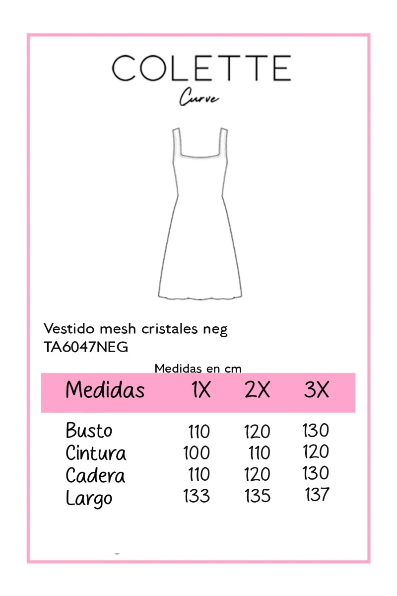 Vestido Curvy Mesh con Cristales Negro Statement Gala Premium - Imagen 3